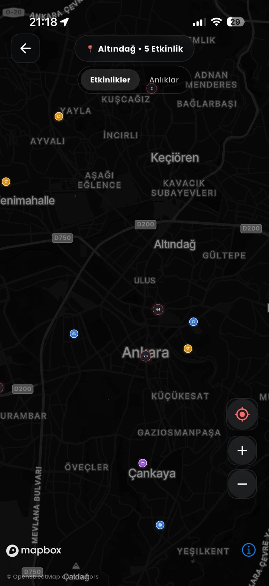 Events on the map